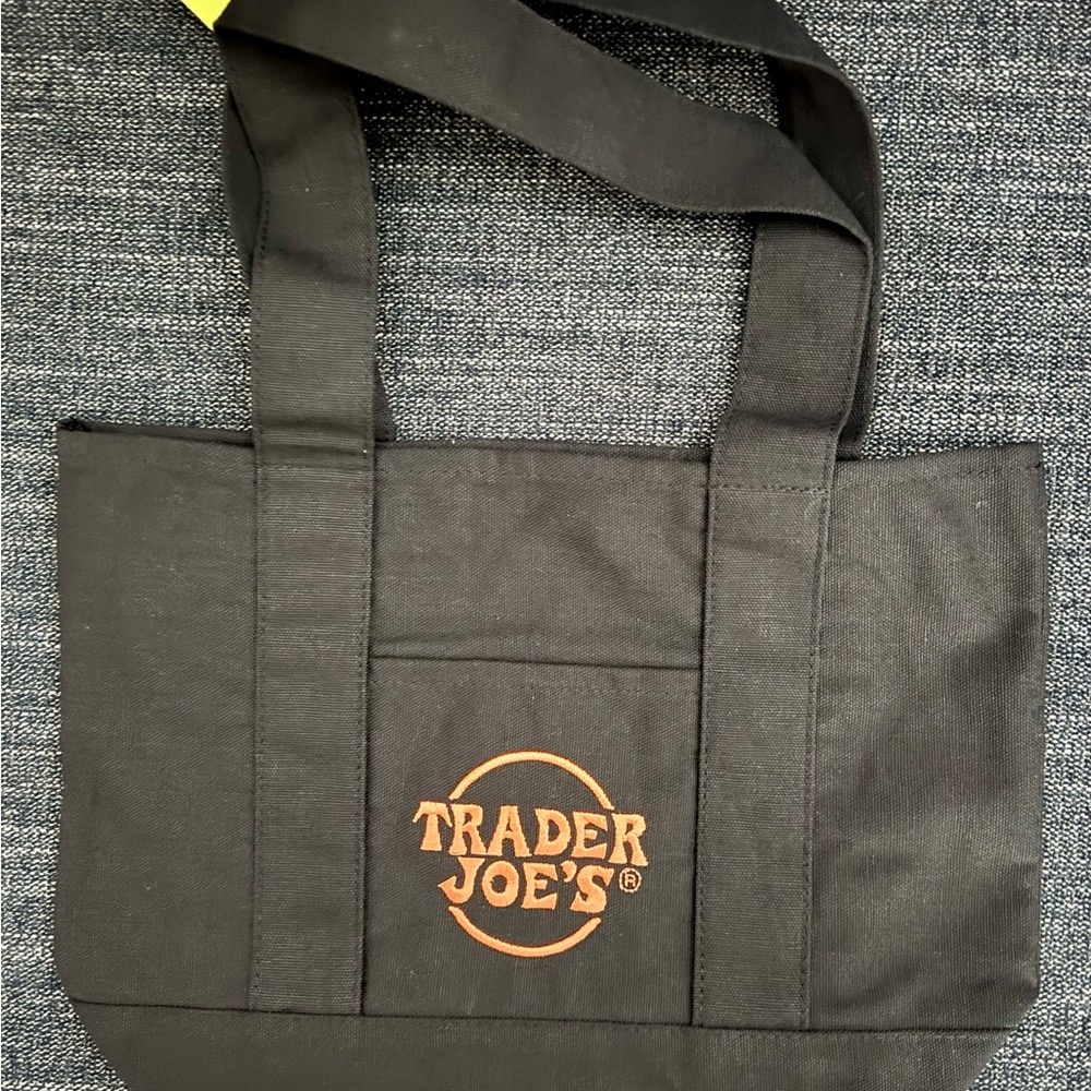 Limited Edition Halloween Trader Joe's Black Mini Canvas Tote Bag